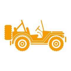 Wall Mural - Icono plano jeep lateral naranja