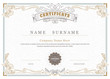 Achievement certificate elegant flourishes antique frame vintage