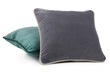 grey and green pillows