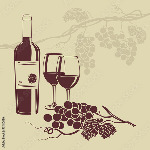 Naklejka nad blat kuchenny Background template for the wine menu