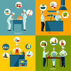 Wall Mural - Cooking People Set