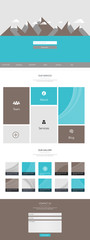 Wall Mural - flat one page website template vector