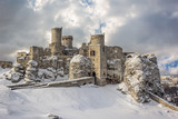 Fototapeta  - Ogrodzieniec castle ruins in winter.Poland