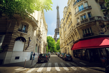 Poster - building in Paris near Eiffel Tower