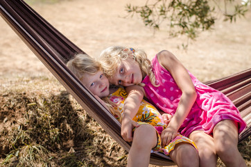 beautiful girls resting in the net