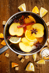 Wall Mural - Mulled cider in a pot