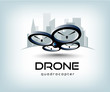 drone quadrocopter logo template