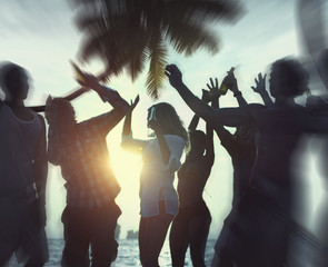 Dancing Party Enjoyment Celebration Outdoor Beach Concept