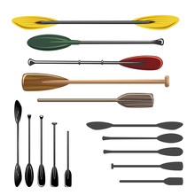 Paddles And Oars Vector Icons