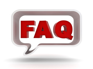 Poster - Frequently ask question concept, word faq in speech bubble on white background