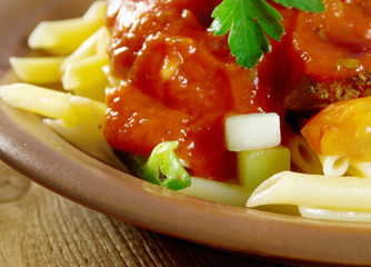 Sticker -  pasta with tomato beef sauce