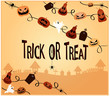 Halloween Background or Greeting Card.Vector illustration.