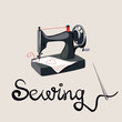 sewing, needle, lettering, sewing machine