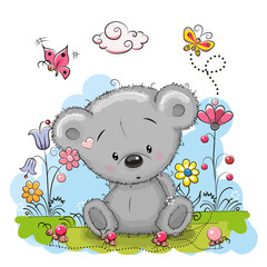  Bear with flowers