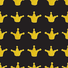 Wall Mural - Gold golden crown seamless pattern texture background