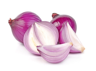 Wall Mural - shallots isolated on white background