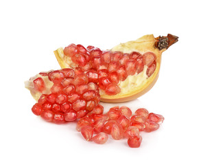 Wall Mural - Ripe pomegranate fruit isolated on white background