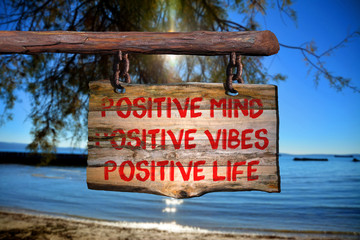 Wall Mural - Positivity changes life sign