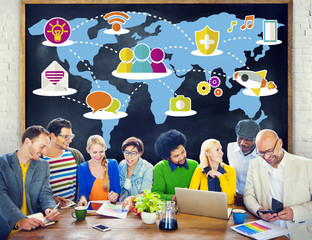 Canvas Print - Social Network Sharing Global Communications Connection Concept