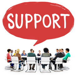 Wall Mural - Support Service Help Assistance Guidance Concept