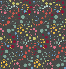 Seamless Vector Pattern Or Texture With Colorful Polka Dots On