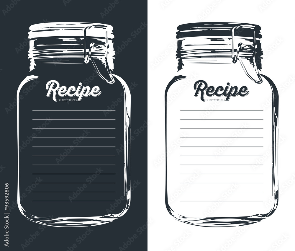 Mason jar with hook recipe card and lines. Template. Vector design. Stock Vector | Adobe Stock mason-jar-with-hook-recipe-card-and-lines-template-vector-design-stock-vector-adobe-stock