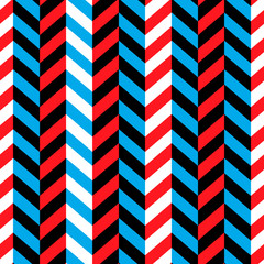 Aufkleber - Seamless Geometric Red and Blue Pattern