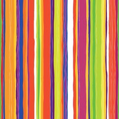 Aufkleber - Abstract colorful stripes pattern. Seamless hand-drawn lines vec