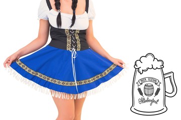 Wall Mural - Composite image of oktoberfest girl spreading her skirt