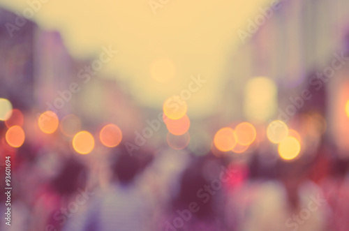 Plakat Blur people shopping in local market street abstract background.