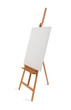 © Will Thomas - White painter canvas on wooden easel isolated on white