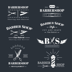 Wall Mural -  Barbershop design elements