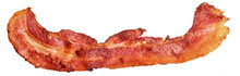 Fried Pork Bacon Rasher, Isolated On White Background.