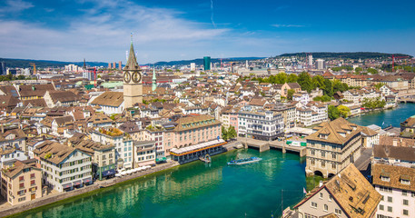 Wall Mural - Historic Zürich city center with river Limmat, Switzerland