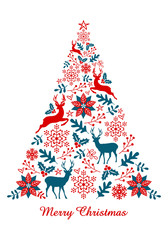 Wall Mural - christmas tree, vector