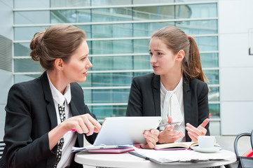 Sticker - Two young business women