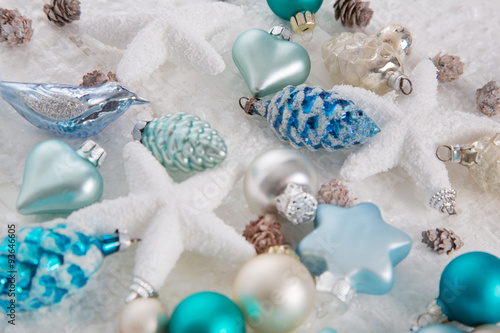 Dekoration Zu Weihnachten In Blau Turkis Weiss Und Braun Buy This Stock Photo And Explore Similar Images At Adobe Stock Adobe Stock