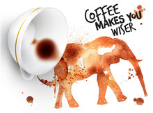 Poster Wild Coffee Elephant