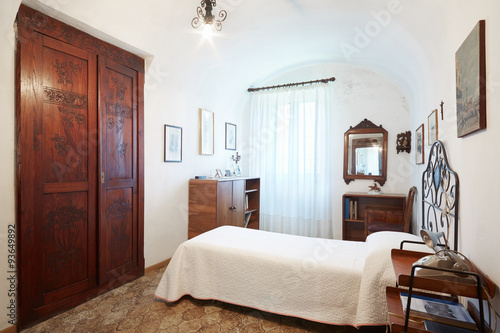 Old Single Bedroom In Ancient Italian House Buy This