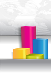 Aufkleber - Economic background for brochure cover with graph
