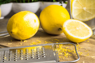 Grater peel and lemon zest