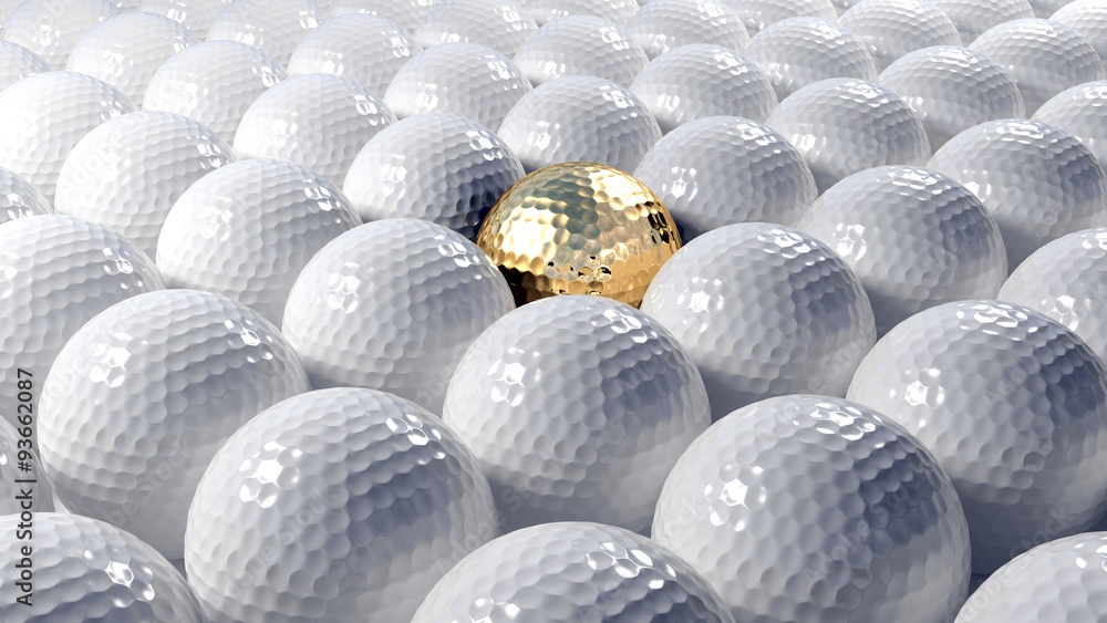 pilek-golfowych-abstrakcjonistyczny-tlo-z-jeden-zlota-pilka