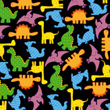 Fototapeta  - dinosaurs seamless pattern