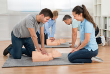 Group Of Students Learning Cpr