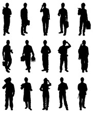 Illustration Of Workers Silhouettes