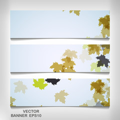Wall Mural - Set of colorful autumn leaves banners