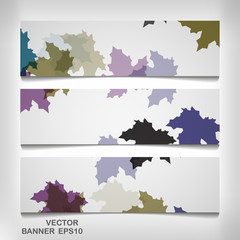 Wall Mural - Set of colorful autumn leaves banners