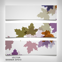 Wall Mural - Set of colorful autumn leaves banners