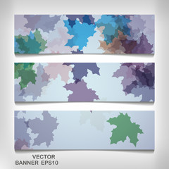 Wall Mural - Set of colorful autumn leaves banners