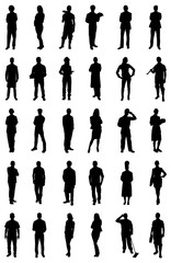 Wall Mural - People Silhouettes From Various Professions